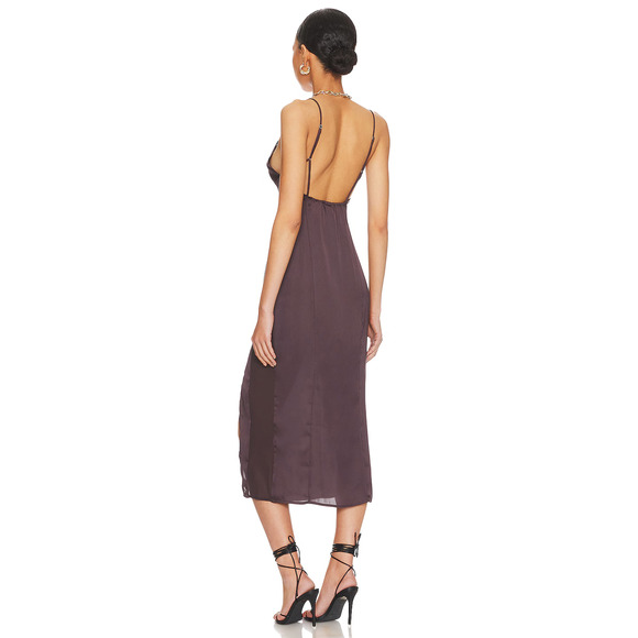 Free People NWOT Chocolate X Intimately FP City Cool Midi Slip Dress Size L - Picture 5 of 7